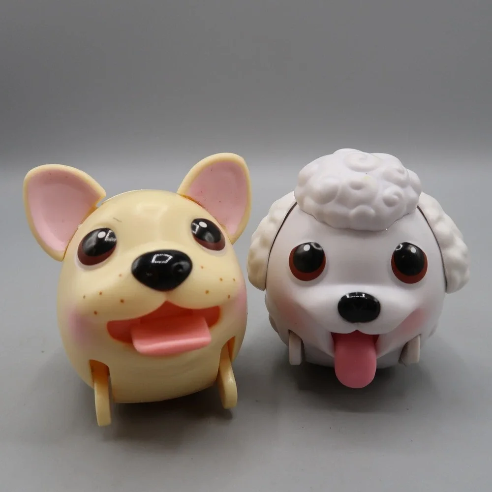 2 Chubby Puppies and Friends PuP Dog Tan White Spin Master Walks Moves lot